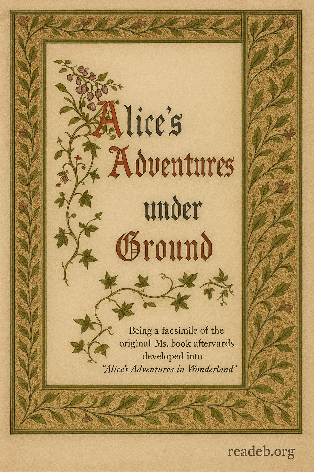 Alice's Adventures Under Ground: Being a facsimile of the original Ms. book afterwards developed into "Alice's Adventures in Wonderland"